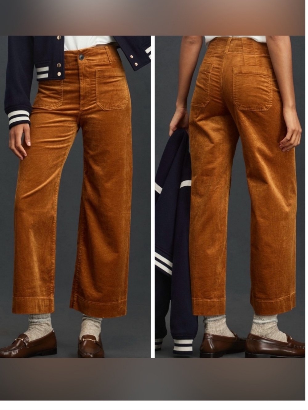 Anthropologie Maeve The Colette Corduroy Crop Wide-Leg Pants – Size 27